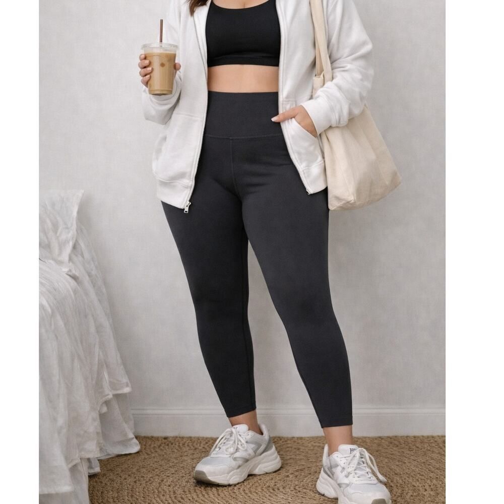 Fabletics Motion365+ High Waisted Leggings 3X Charcoal Athletic Everyday Comfy